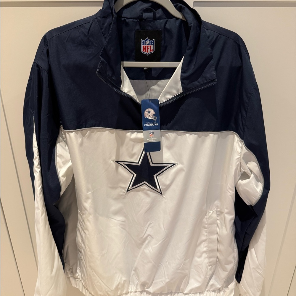 NFL Cowboys Navy and White Windbreaker